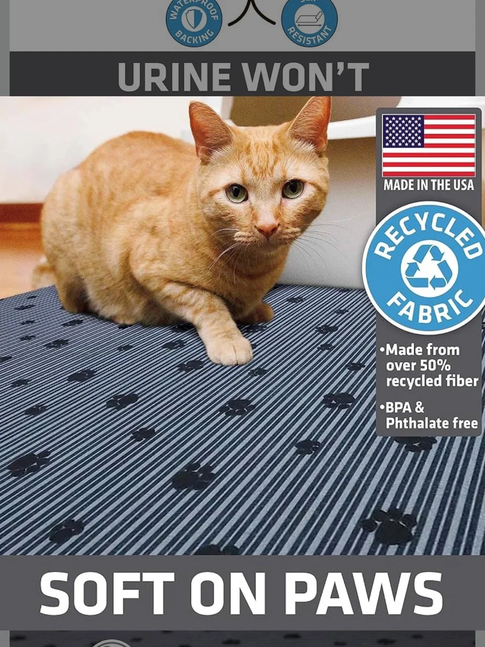 Drymate XL Original Cat Litter Mat - Gray Paw Print (2 Pack)